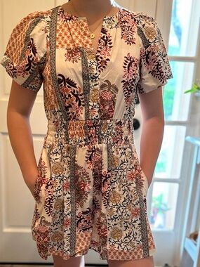 Anthropologie Somerset romper Floral Patterned Short Sleeve XS